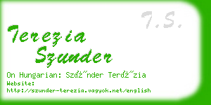 terezia szunder business card